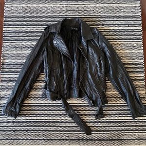 Leather motto jacket